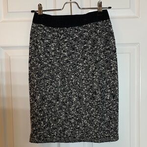 Ann Taylor Black and Gray Textured Pencil Skirt